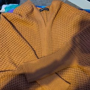 yellow cardigan